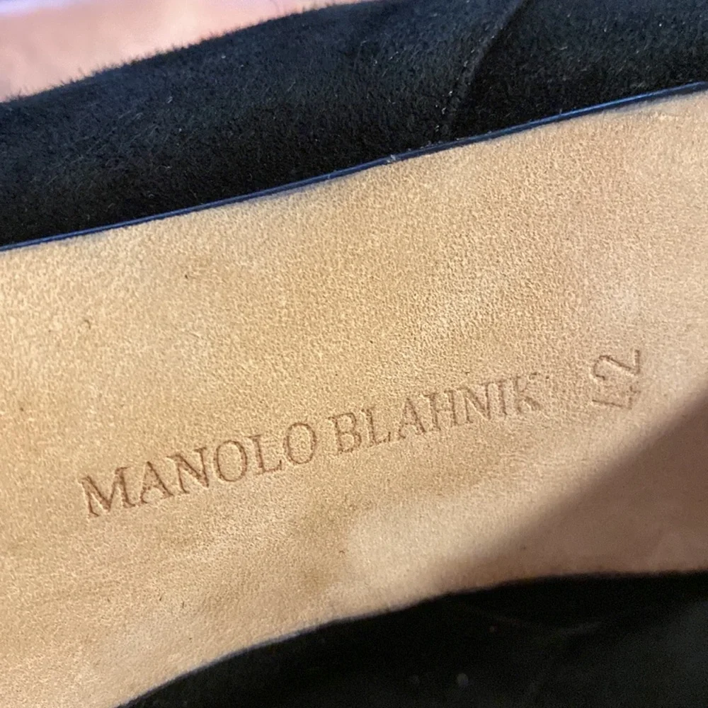 Manolo Blahnik black suede slouch knee high boots size 42 - Picture 2 of 8